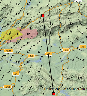 wind at top of lift and X section