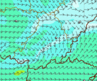 5 pm winds surface